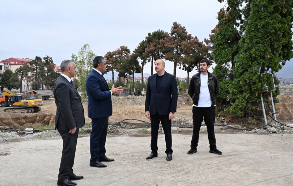 President Ilham Aliyev inspected construction progress of Convention Center at Victory Square in Khankendi