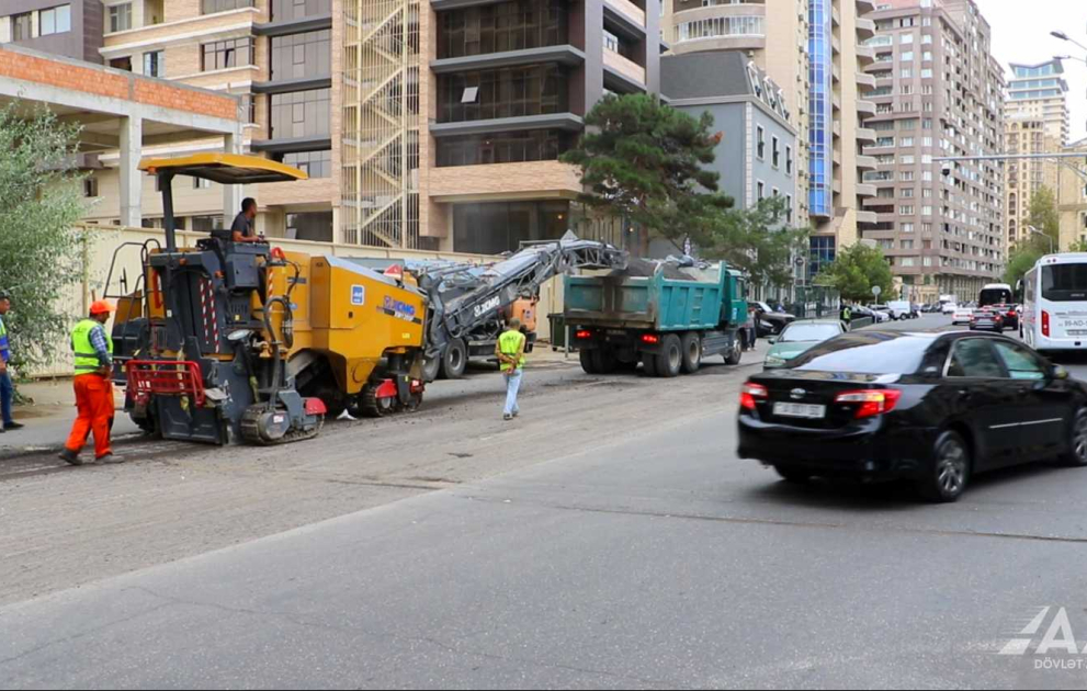Bakının Kövkəb Səfərəliyeva küçəsi təmir olunur