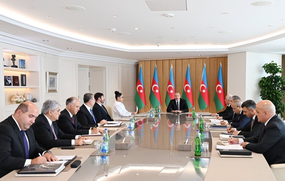 A meeting on economic issues was held 
President Ilham Aliyev addressed the meeting