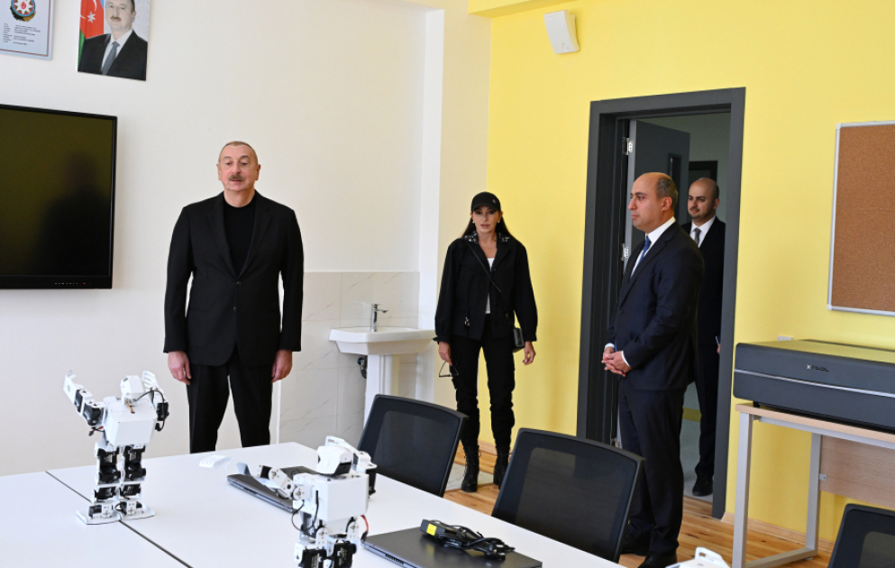 President Ilham Aliyev attended the opening of the Mehdi Mehdizade Secondary School in Jabrayil