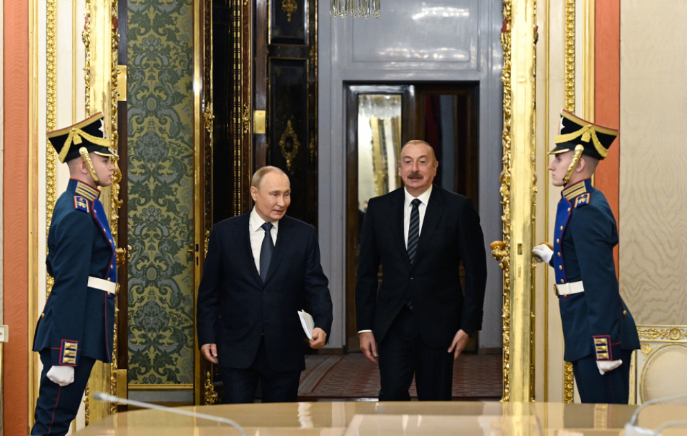 Präsident Aliyev und Präsident Putin treffen sich in Moskau