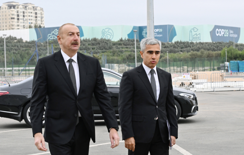 Le président Aliyev inspecte l’avancement des préparatifs de la COP29 au Stade olympique
