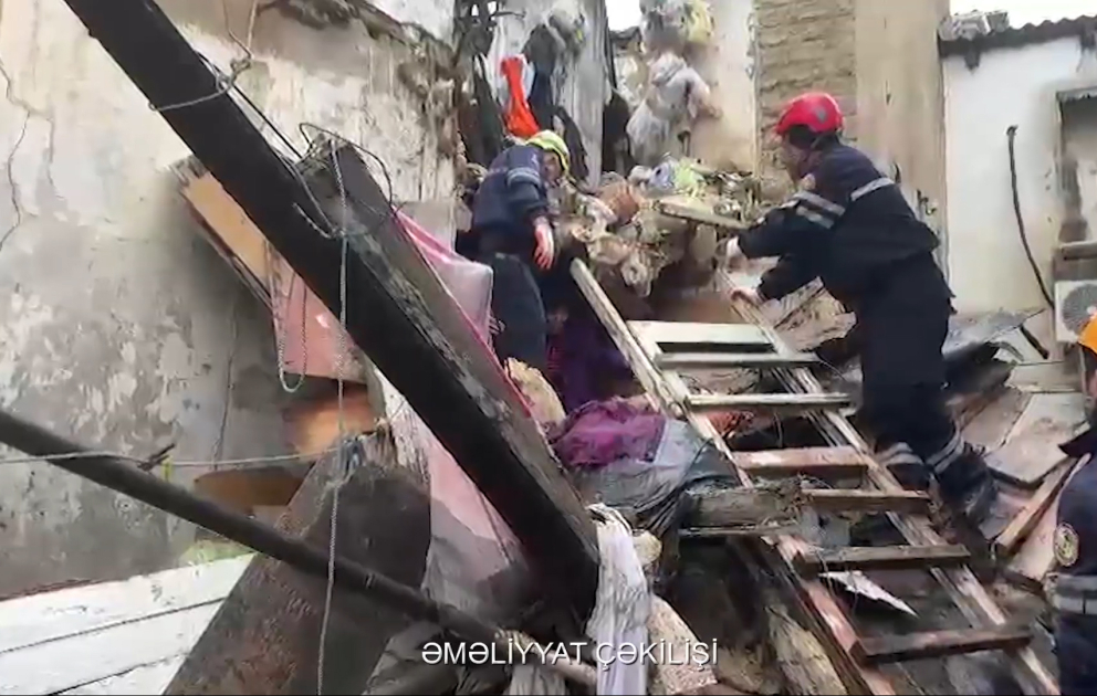 Yasamal rayonunda dağıntı altında qalan vətəndaş xilas edilib