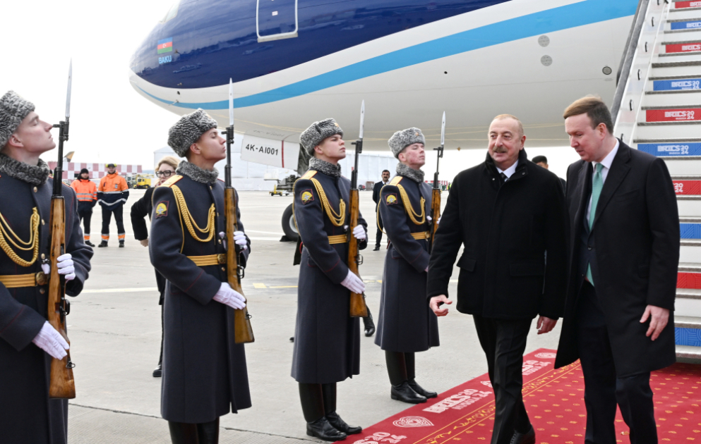 Azərbaycan Prezidenti İlham Əliyev Rusiyaya səfərə gəlib