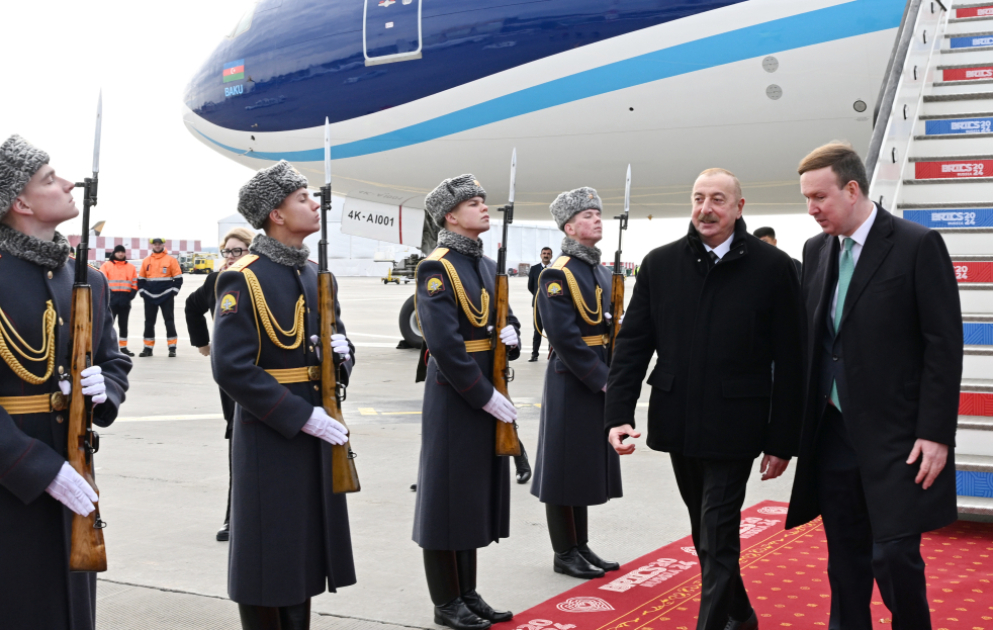 President of Azerbaijan Ilham Aliyev arrived in Russia