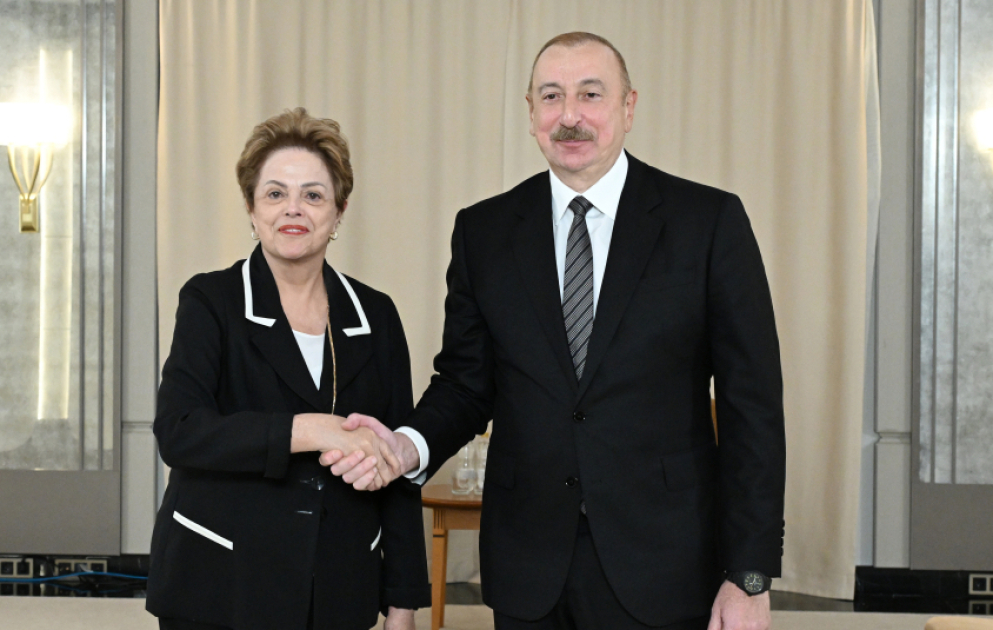 Azərbaycan Prezidenti İlham Əliyevin Kazanda Yeni İnkişaf Bankının prezidenti ilə görüşü olub
