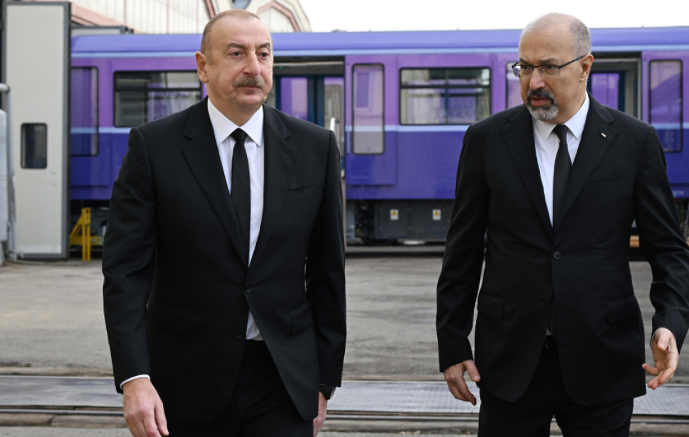 President Ilham Aliyev inspected new-generation metro trains assembled in Baku