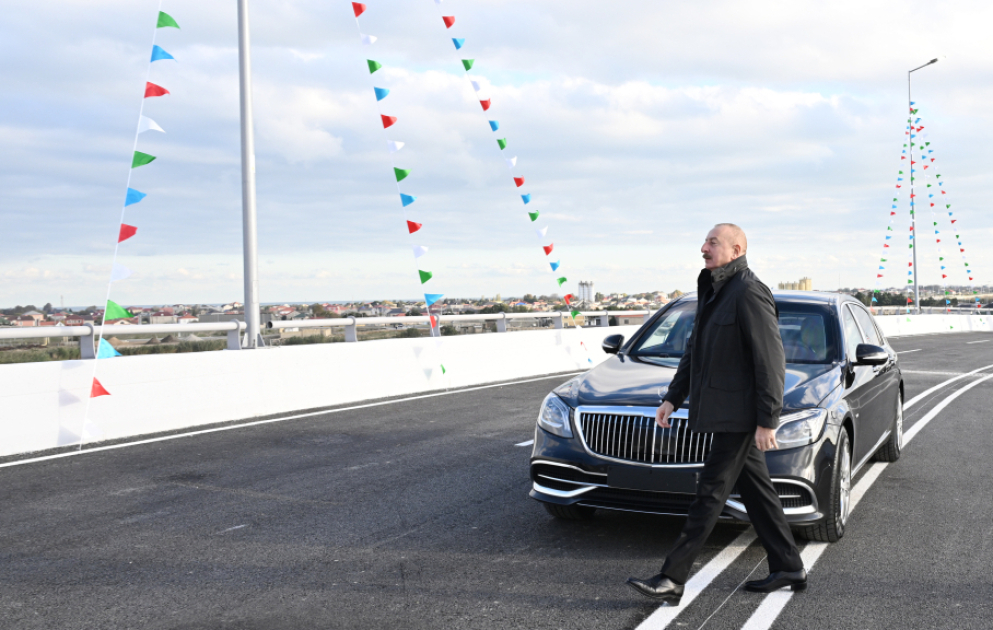 Le président Ilham Aliyev participe à l’ouverture de la nouvelle route Böyukchor-Pirchaghy