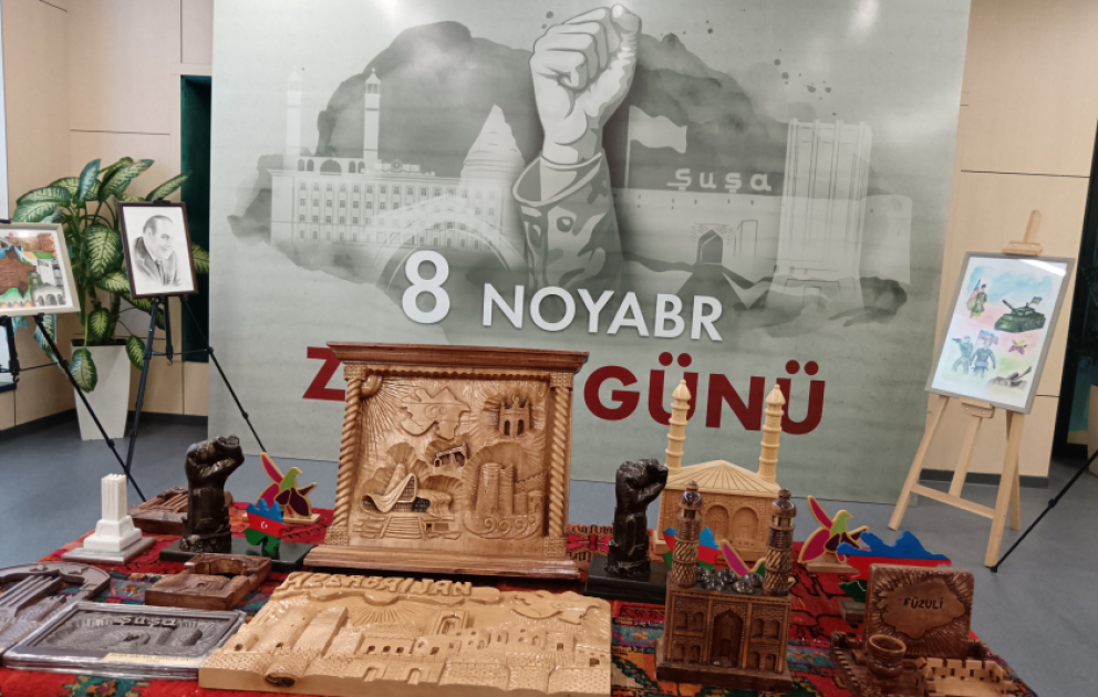 Füzulidə Zəfər Gününə həsr edilən rəsm sərgisi açılıb