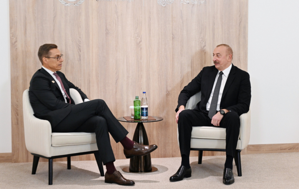 Prezident İlham Əliyev Finlandiya Prezidenti ilə görüşüb