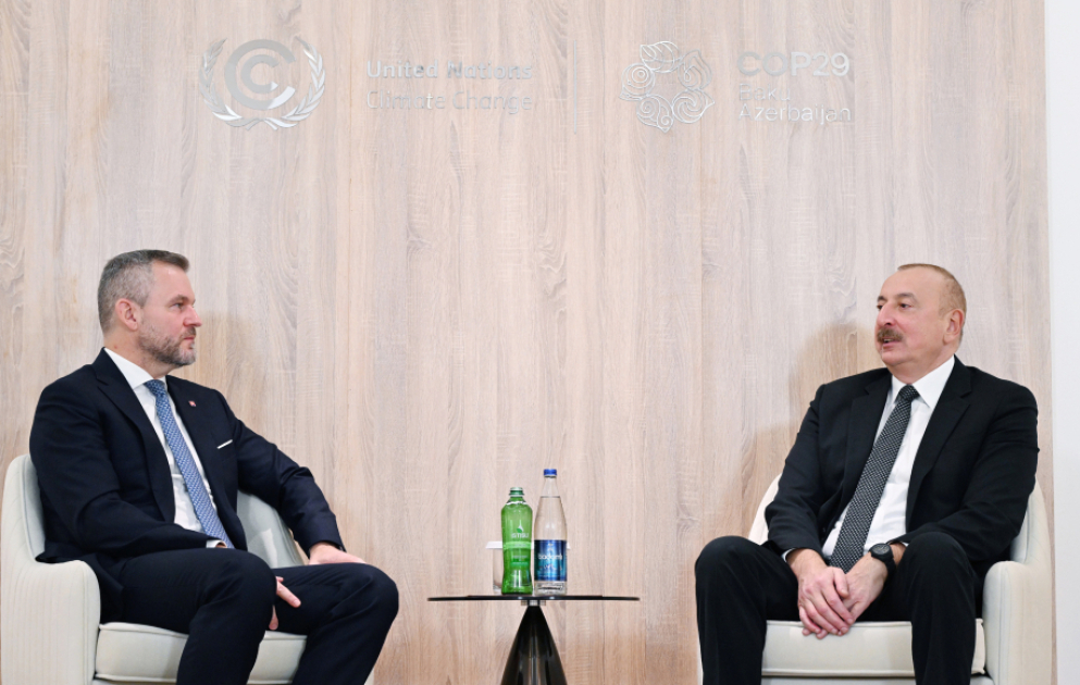 Präsident Ilham Aliyev trifft Präsident der Slowakei Peter Pellegrini