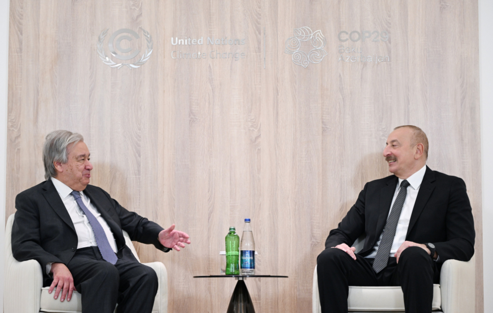 Präsident Ilham Aliyev trifft UN-Generalsekretär António Guterres