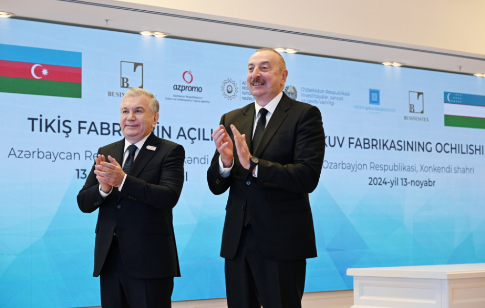 Le président azerbaïdjanais s’entretient avec son homologue ouzbek 
Une usine de confection textile à Khankendi inaugurée par visioconférence
