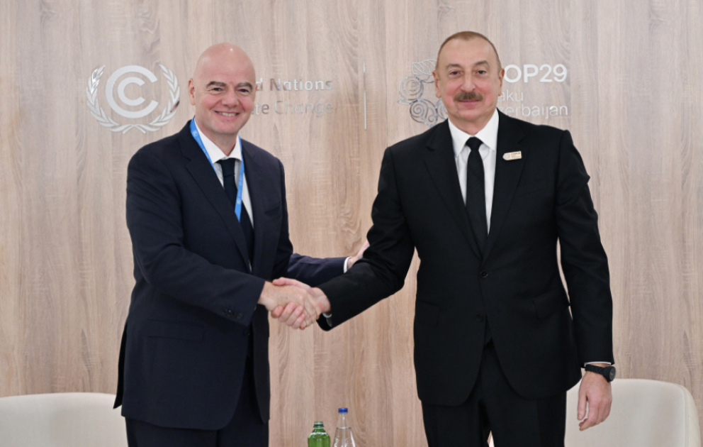 FIFA prezidenti COP29-un təşkilinə görə Prezident İlham Əliyevə təşəkkür edib