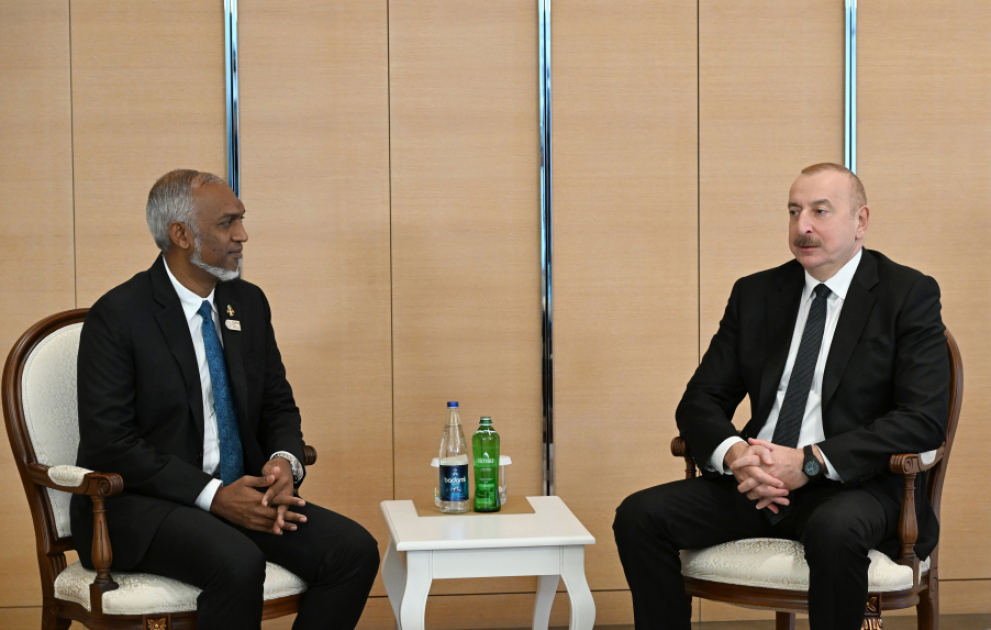 Präsident Ilham Aliyev trifft Präsident der Malediven