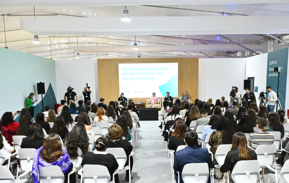 COP29-un qadınlarla bağlı panel sessiyasında zərif cinsin nümayəndələrinin ambisiyalı olmalarına çağırış edilib