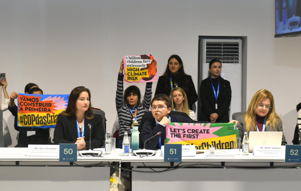 COP29: Состоялся круглый стол высокого уровня на тему «Климатическая активность детей и молодежи»
