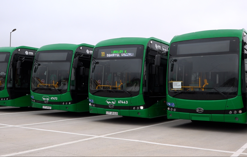 Bu gündən elektrik mühərrikli avtobuslar xəttə buraxıldı
