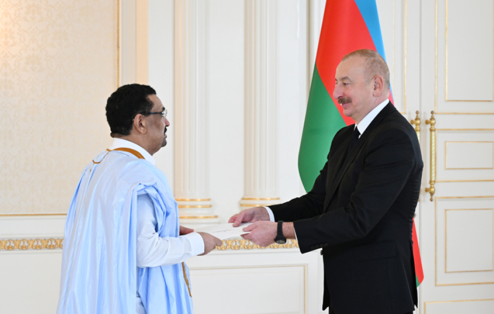 Le président Aliyev reçoit les lettres de créance du nouvel ambassadeur de Mauritanie en Azerbaïdjan
