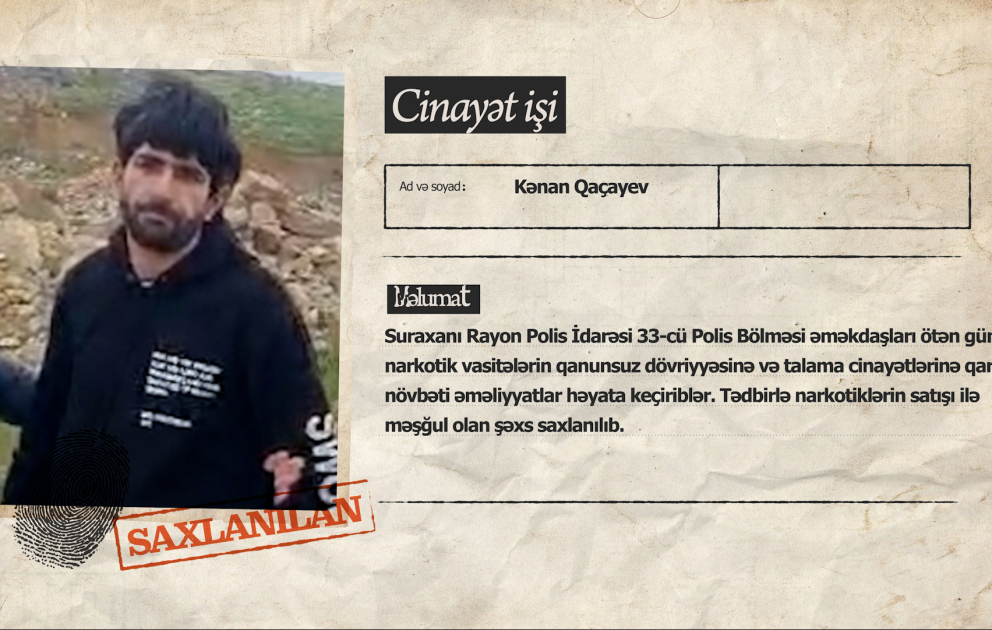 Suraxanıda narkotiklərin satışı ilə məşğul olan və oğurluq edən şəxslər saxlanılıblar