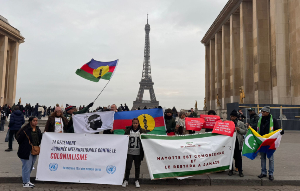 Fransa müstəmləkəsi olan ölkələrin nümayəndələri Parisdə İnsan Hüquqları meydanında aksiya keçiriblər
