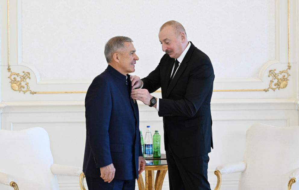 Президент Ильхам Алиев встретился с Раисом Республики Татарстан России