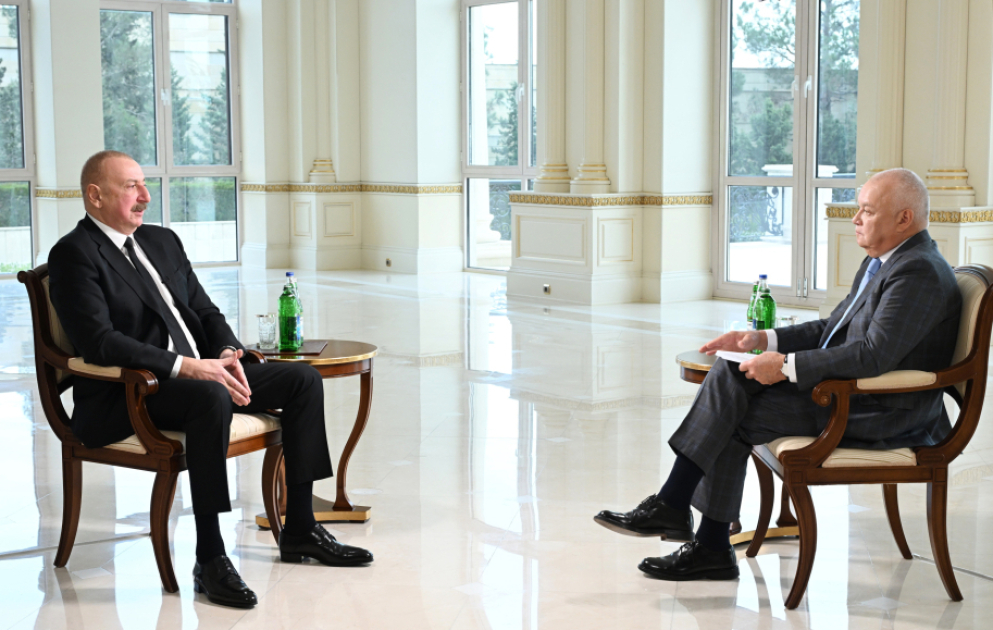 President Ilham Aliyev was interviewed by Dmitry Kiselev, Director General of “Rossiya Segodnya” International News Agency