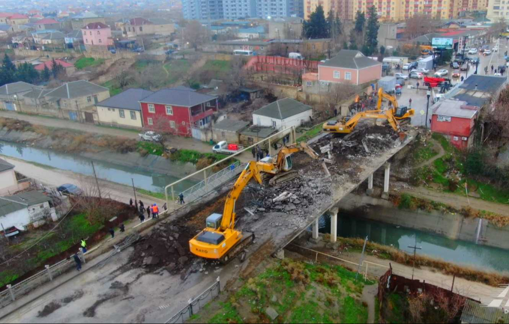 Sumqayıt şəhərini Saray qəsəbəsi ilə birləşdirən mövcud körpünün söküntüsünə başlanılıb