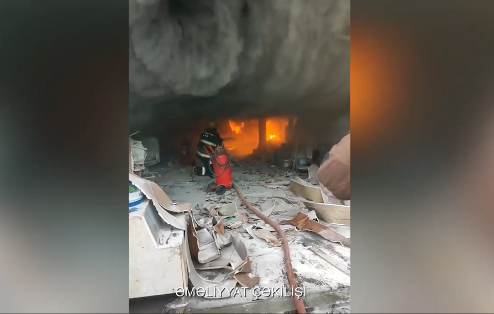 Zabratda avtomobil təmiri sexində baş verən yanğın söndürülüb