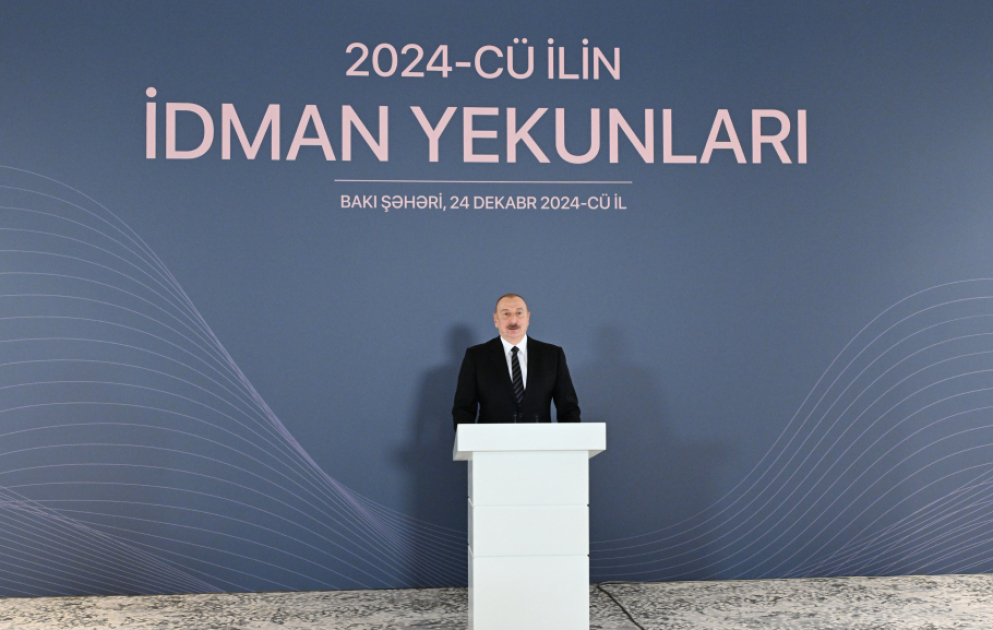 Le président Ilham Aliyev participe à une cérémonie consacrée au bilan sportif de l’année écoulée