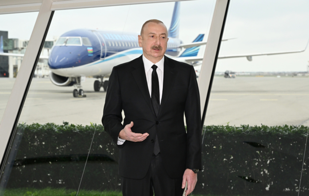 President Ilham Aliyev was interviewed by Azerbaijan Television