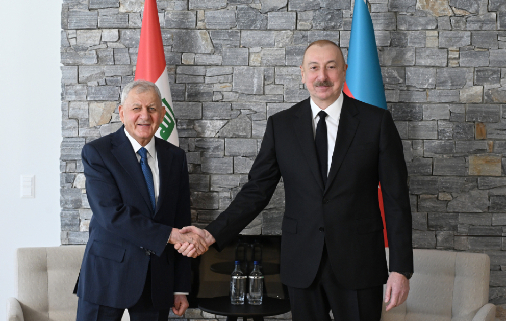 President Ilham Aliyev met with President of Iraq in Davos