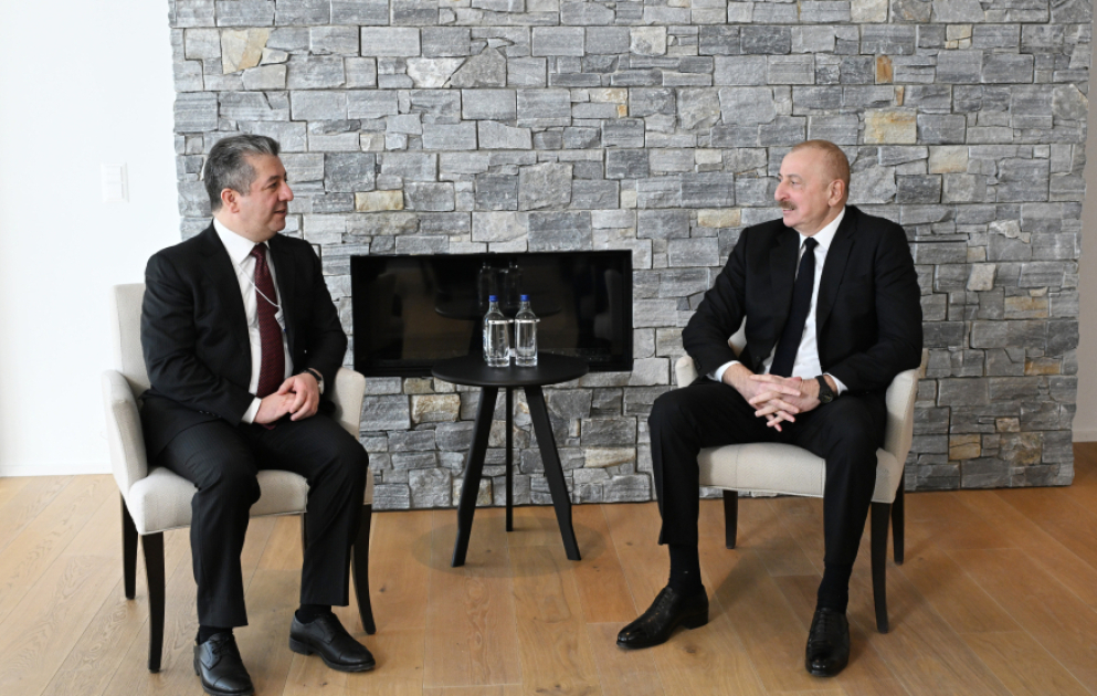 President Ilham Aliyev met with Prime Minister of Kurdistan Region of Iraq in Davos