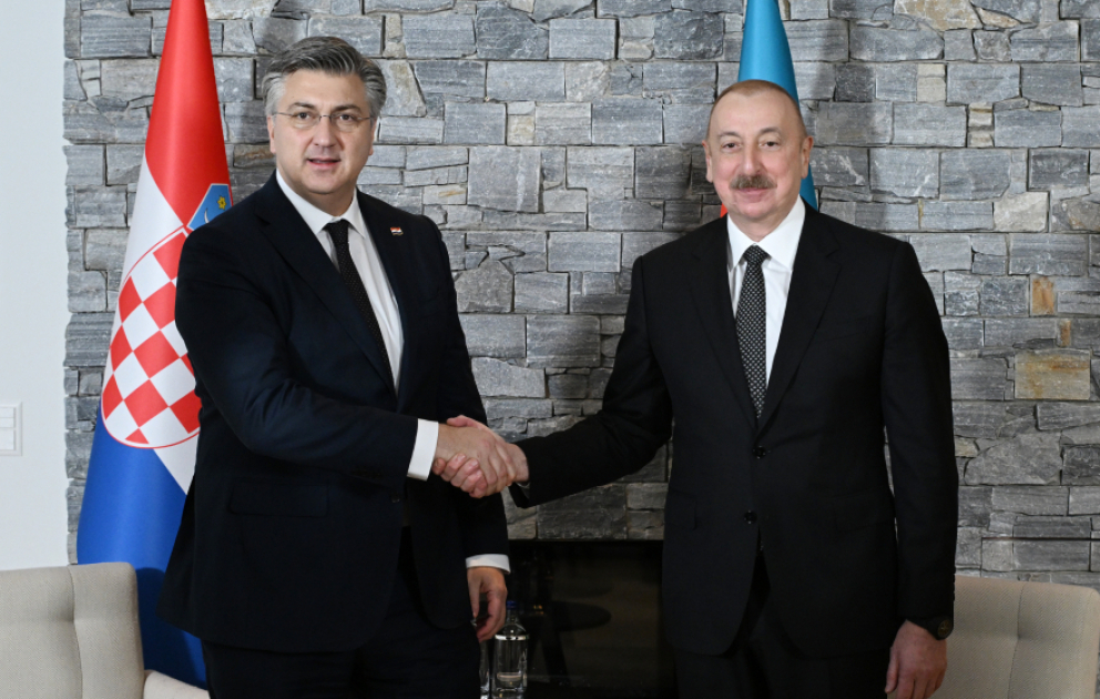President Ilham Aliyev met with Prime Minister of Croatia in Davos