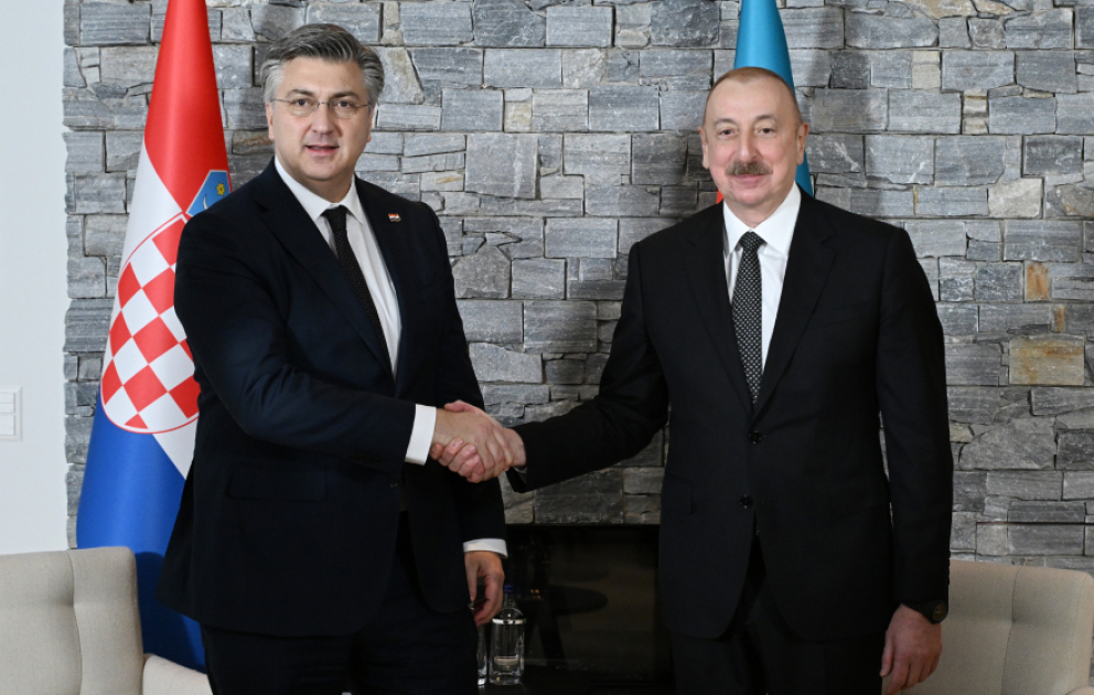 Le président azerbaïdjanais rencontre le Premier ministre croate à Davos
