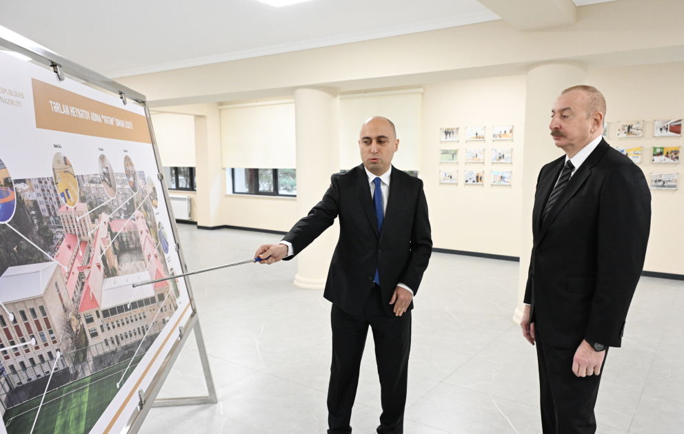 Le président Ilham Aliyev visite le Lycée sportif « Veten » après sa reconstruction