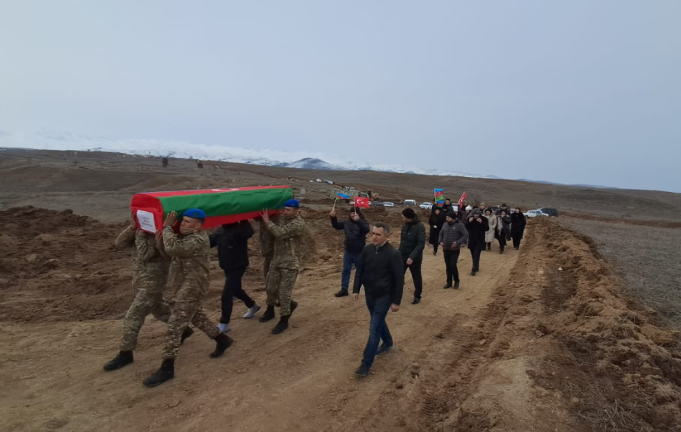 Şəhid Müşfiq Quliyevin nəşinin qalıqları Cəbrayılda torpağa tapşırılıb