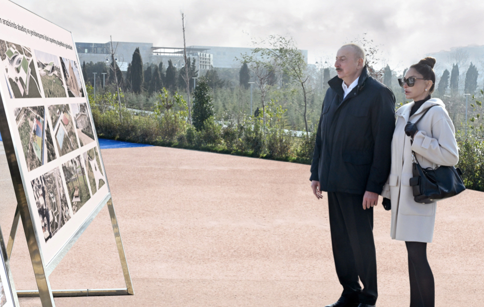 President Ilham Aliyev attended inauguration of new park near “Ganjlik” metro station in Baku