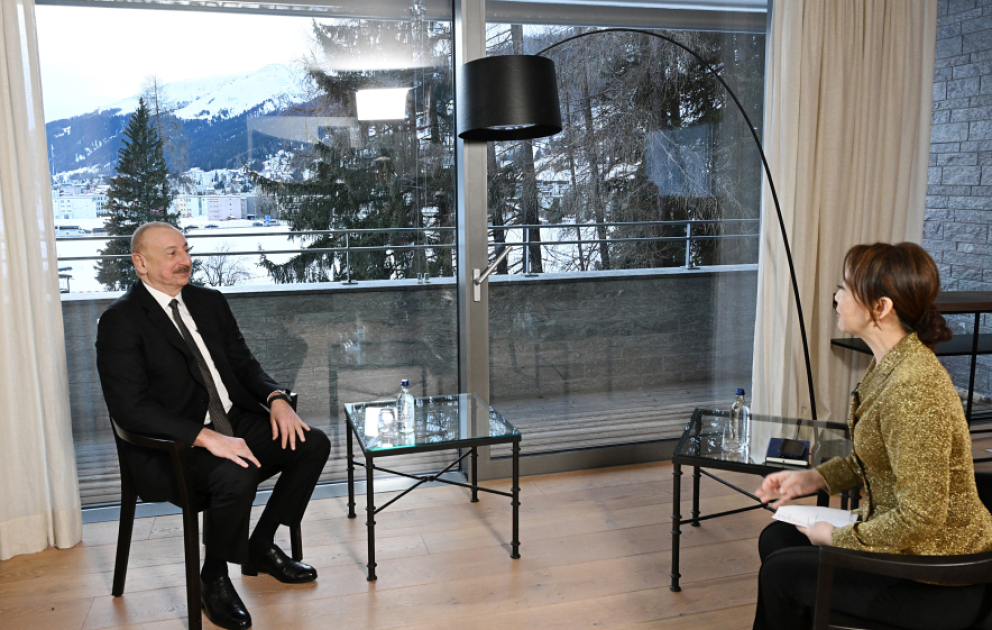 President Ilham Aliyev was interviewed by China's CGTN news channel in Davos