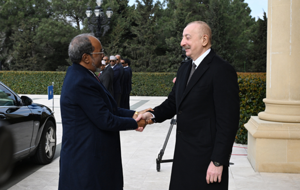 Somali Prezidenti Hasan Şeyx Mahmudun rəsmi qarşılanma mərasimi olub