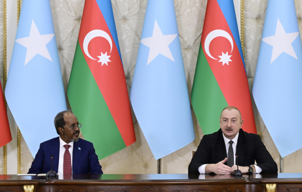 Azərbaycan və Somali prezidentləri mətbuata bəyanatlarla çıxış ediblər