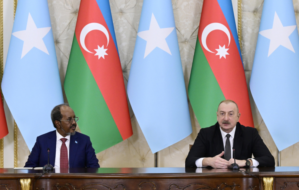 Presidents of Azerbaijan and Somalia made press statements