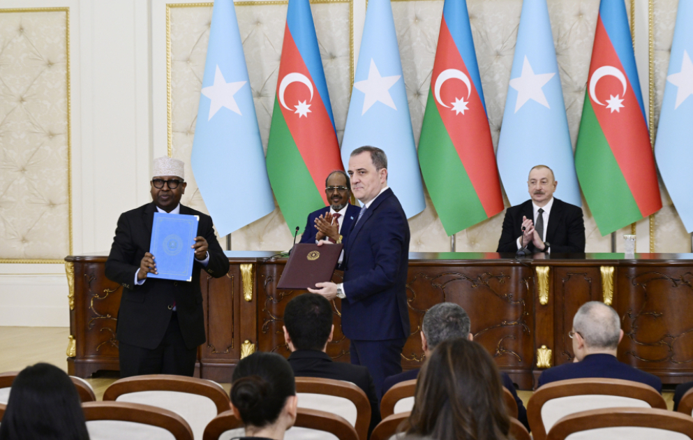 Cérémonie d’échange des documents signés entre l'Azerbaïdjan et la Somalie