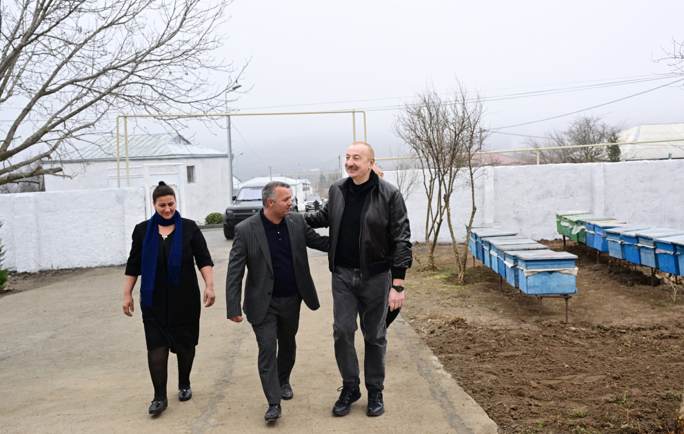 Prezident İlham Əliyev Xocalının Ballıca kəndində fərdi evlərin və infrastrukturun bərpası sahəsində görülən işlərlə tanış olub, kəndə köçən bir qrup sakinlə görüşüb
