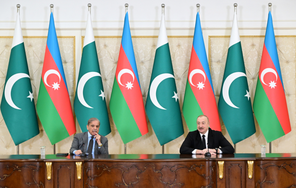 Azərbaycan Prezidenti İlham Əliyev və Pakistanın Baş naziri Məhəmməd Şahbaz Şərif mətbuata bəyanatlarla çıxış ediblər