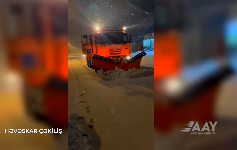Yollar nəzarətdə saxlanılıb, qardan təmizlənib və buzlaşmaya qarşı tədbirlər görülüb