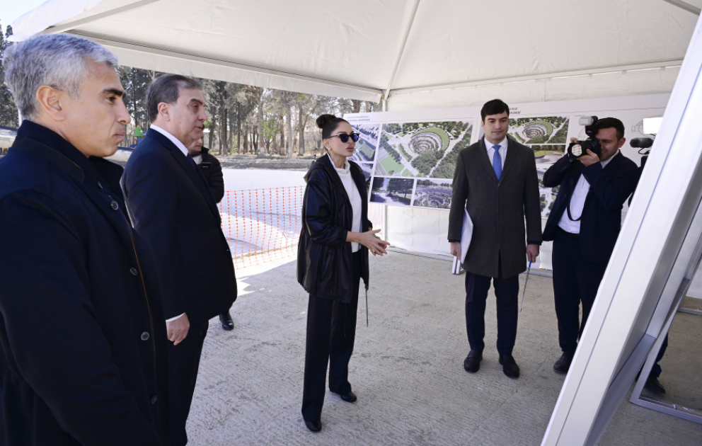 Erste Vizepräsidentin Mehriban Aliyeva überprüft Projekt für Ganja-Gedenkstätte