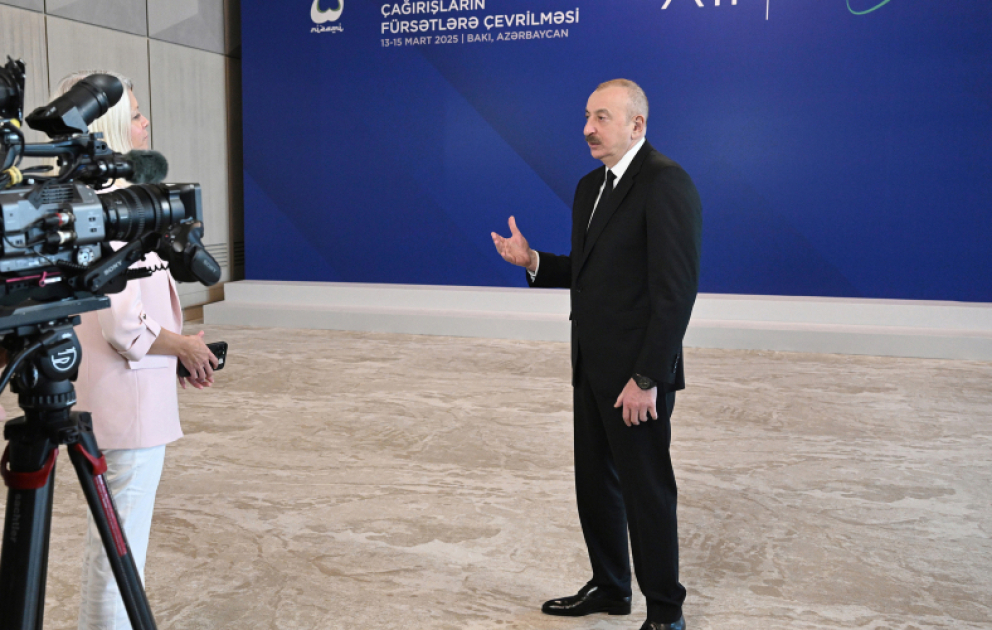 President Ilham Aliyev was interviewed by Euronews TV channel