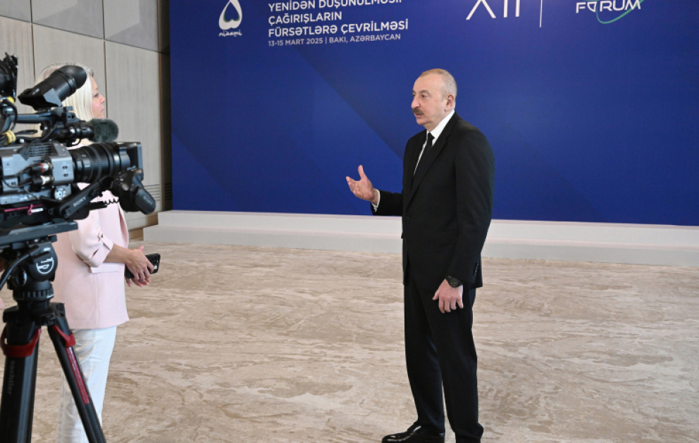 Präsident Ilham Aliyev gibt Fernsehsender “Euronews” Interview