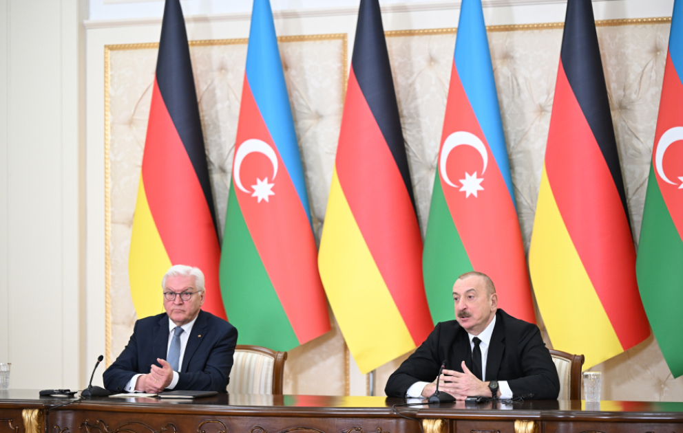 Les présidents azerbaïdjanais et allemand font des déclarations à la presse